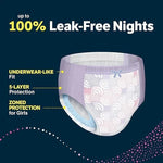 Goodnites Girls Nighttime Underwear L (68–95 lbs) 11 Ct – Bedwetting Protection